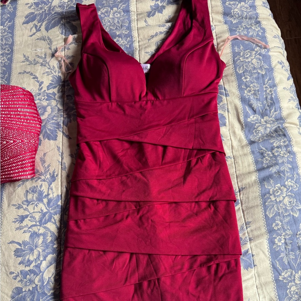 Honey and Rosie Vibrant Red Mini Dress